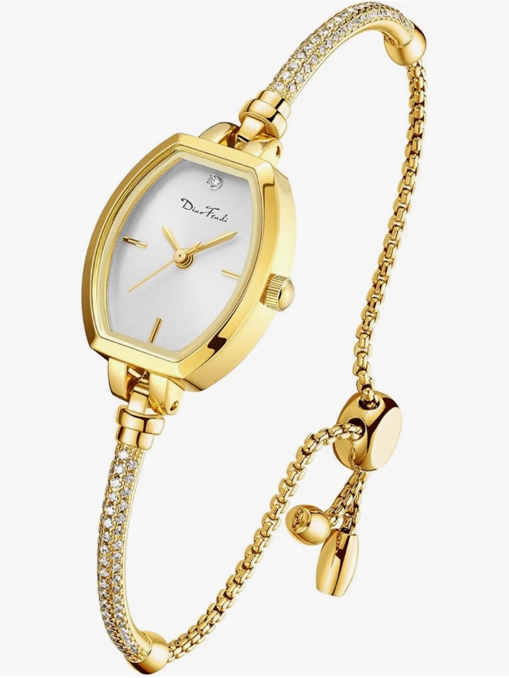 Gold-Tone Crystal Bangle Watch for Women
